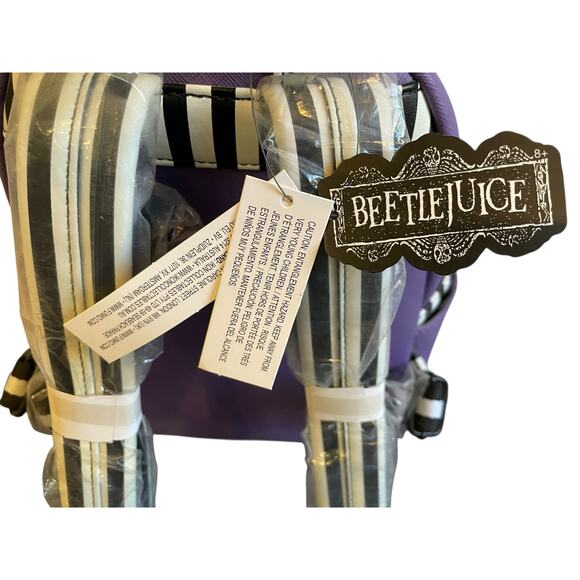 NWT Loungefly Beetlejuice Adam & Barbara Purple Mini Backpack Exclusive Collect - Picture 3 of 11